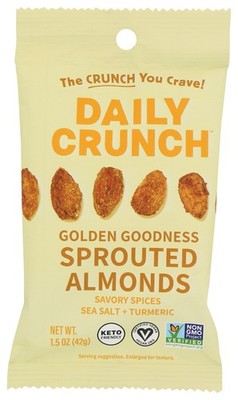 Daily Crunch Sprouted Almonds Turmeric Sea Salt 1.5 Oz