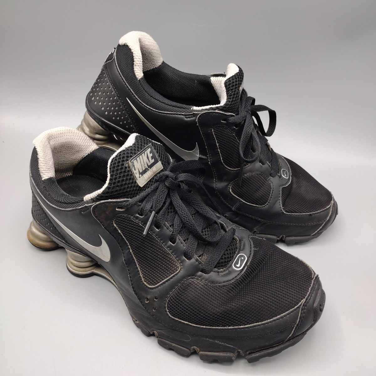 shページ Nike Shox Turbo 10 Mens Shoes Size 8.5 Black Silver Athletic