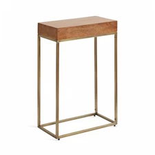 Kate and Laurel Karlsen Mid-Century Wood and Metal Narrow Side Table; 16 x 24...