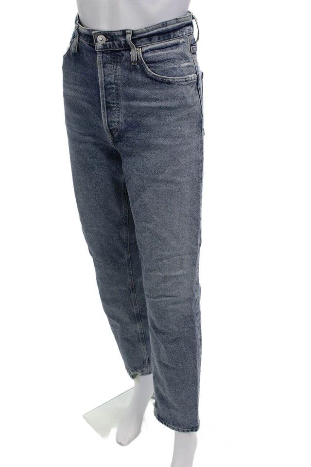 Citizens of Humanity Women Mom Cropped Jeans Blue High Rise Size 27 - Image 2 of 4