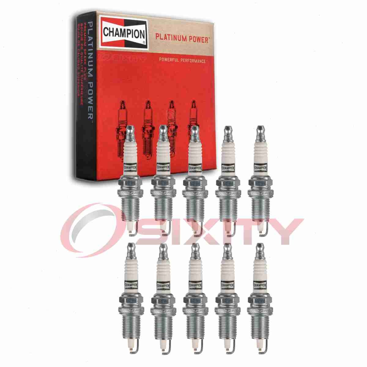 10 pc Champion Platinum Spark Plugs for 2004-2006 Dodge Ram 1500 8.3L V10 kh