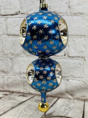 Christopher Radko Azul Real Doble Estrella Reflector Adorno de Navidad 9 pulgadas - Imagen 8 de 12