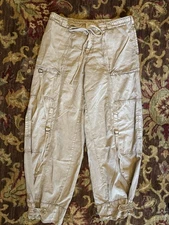 Free People One Step Ahead Tan Parachute Cargo Pants Small