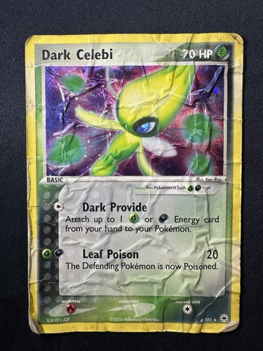 Dark Celebi 4/101 Holo EX Hidden Legends 2004 Pokemon TCG 💫 Swirl 🌀 DMG E