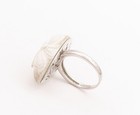 925 Sterling Silver Vintage Ring Flower Carved White Gemstone  Sz 10.5  RG28636 — photo 5