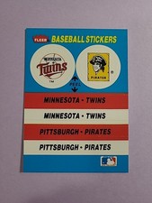 Minnesota Twins Pittsburgh Pirates 1987 Fleer Stickers Baseball Card K0507