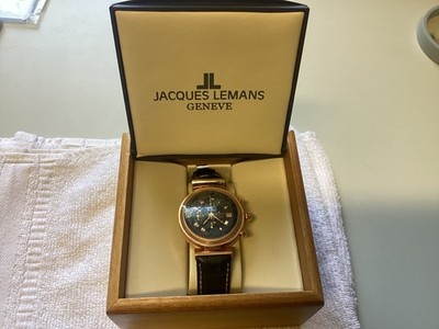 Jacques Lemans Rose Gold Swiss Chronograph , Valjoux 7750 Movement Rare Vtg. NIB