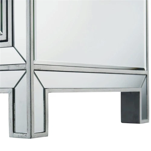 Elegant Decor Reflexion 6 Drawer 48" Mirrored Dresser in Antique Silver - Picture 11 of 12