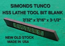 HSS LATHE TOOL BIT BLANK 7/32" X 7/16" × 3-1/2" SIMONDS TUNCO NEW OLD STOCK USA
