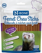 N-Bone Ferret Chew Sticks Bacon 3.74 Ounce Pack of 1 , Black and Gray