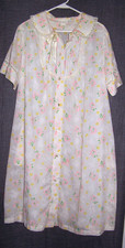 Vtg JC Penny Button Front Misses Robe Duster Housecoat Union Made USA - XL 38/40