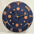 ​Vintage Frankoma Pottery Cattle Brand Clock MCM Western Decor