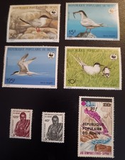 Vintage Benin Stamps. Mixed Lot Of 7. Including WWF & Sapporo Olympics. Unused. 