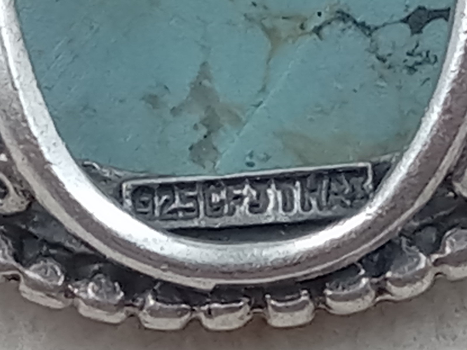 Statement Sterling Silver Ring 1.3" Diameter Faux… - image 6