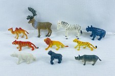 Lot of 10 Safari Jungle Animals Figures Plastic Realistic Wild Zoo