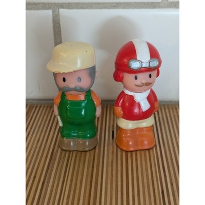 Lot of 2 ELC Happyland Figures People Red Flying Ace Pilot & Mechanic