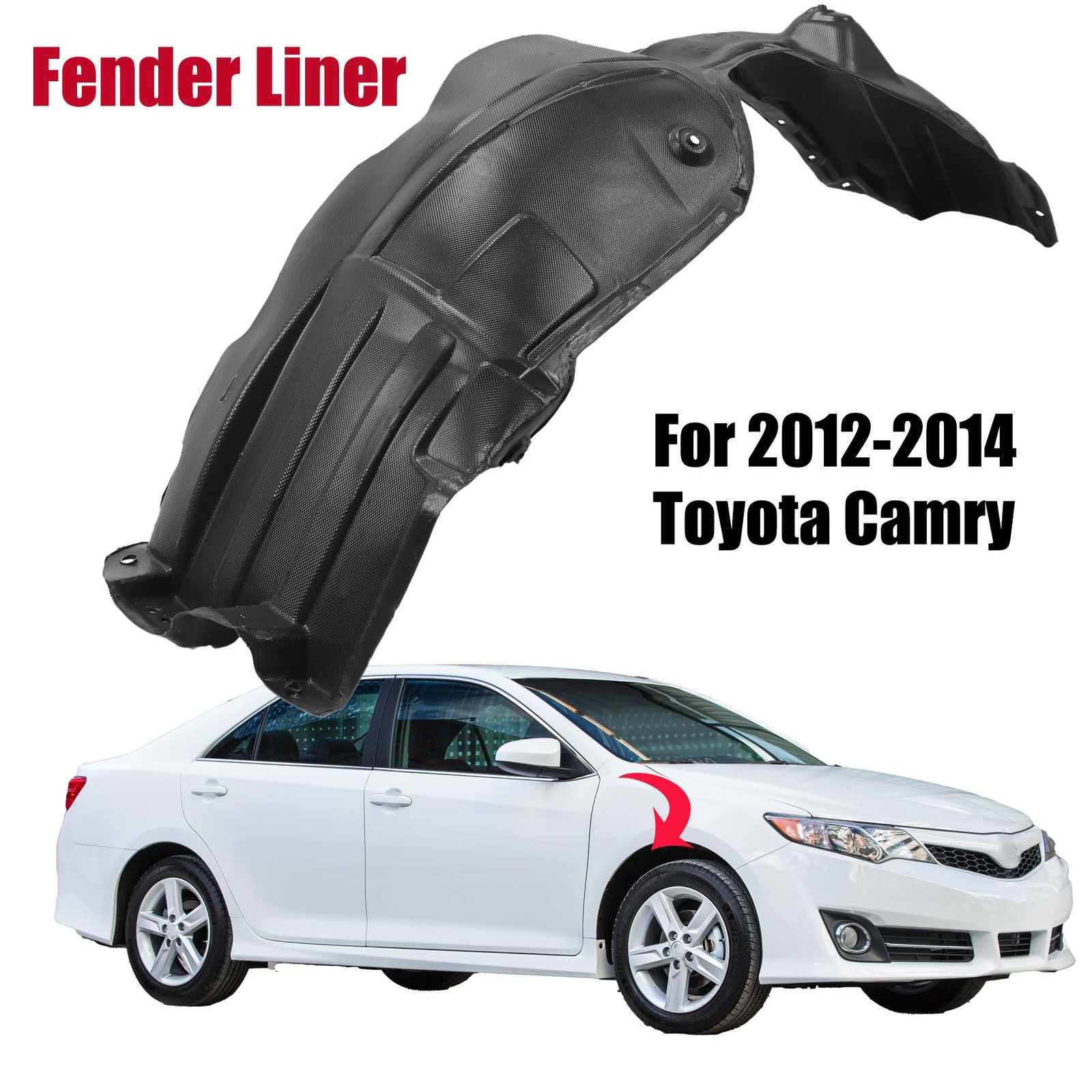 Fender Liner Splash Guard For 2012-2014 Toyota Camry Front Passenger Side