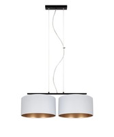 HäNgelampe Wohnzimmer Blendarm Stoff Schwarz Weiß Gold 70 Cm Pendelleuchte E27