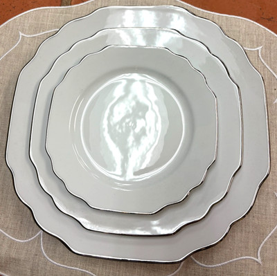 PICKARD GEORGIAN WHITE (PLATINUM) SALAD PLATE - 8.5''  NEW Sample