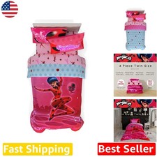 Super Soft Miraculous Ladybug Full Bedding 5pc Comforter Sheets Pillowcase Set