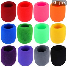 30-Pack Microphone Covers, Foam Windscreens for Most Standard Handheld Mics, ...