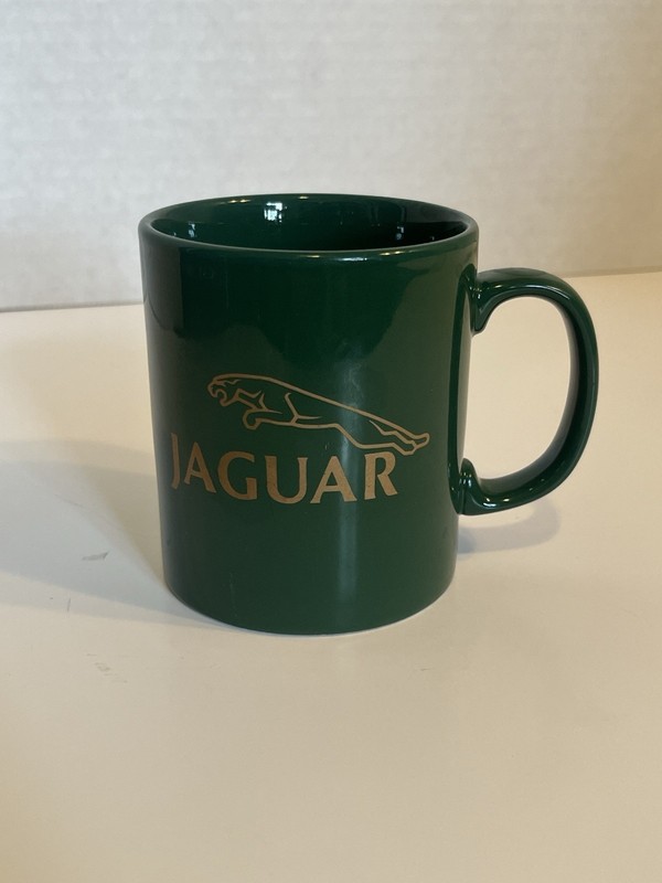 Jaguar Car. Green Mug with Gold Logo Kiln Craft Coffee Mug Staffordshire England