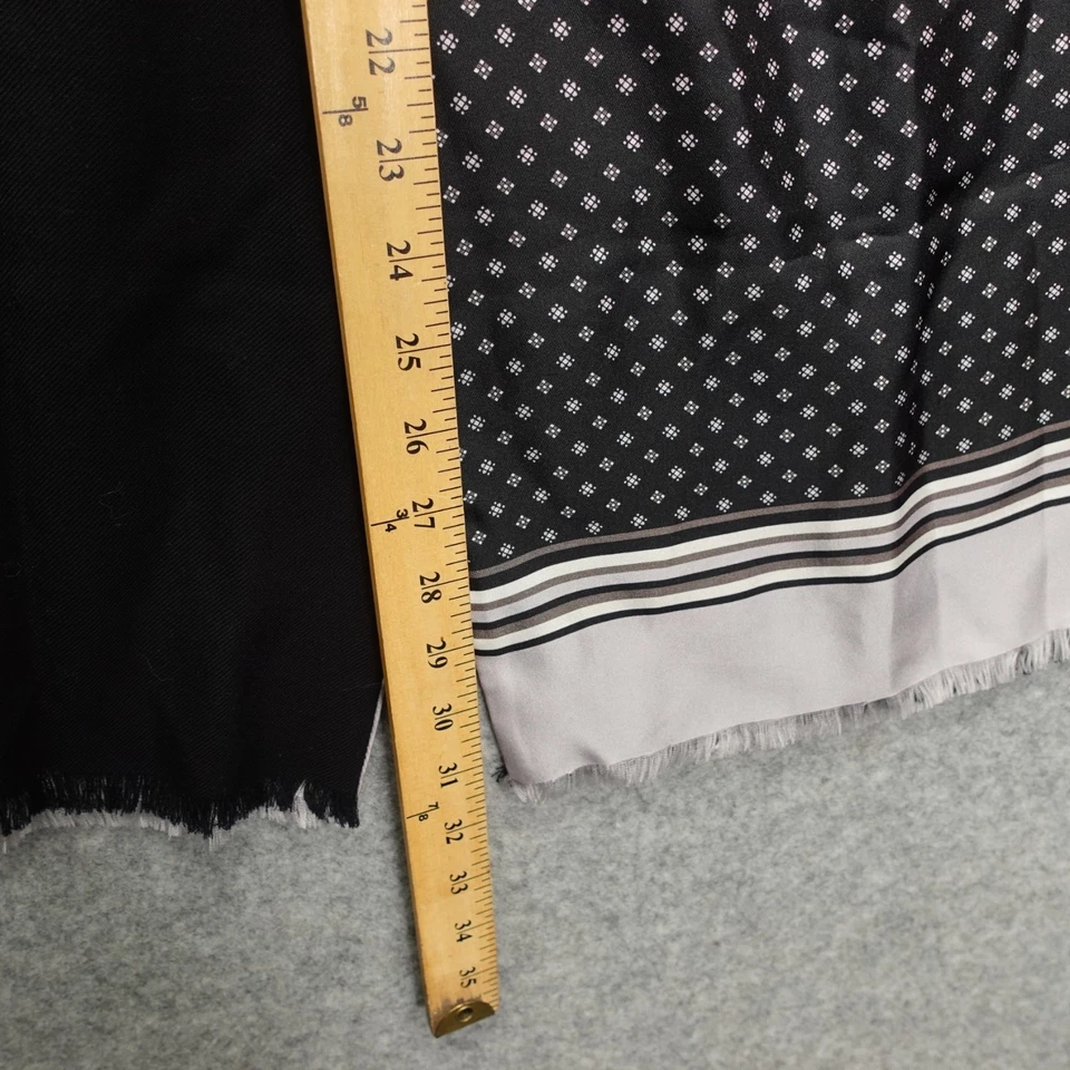 真丝羊毛双面围巾男式黑色 Foulard 斜纹条纹 CHARLES TYRWHITT 12x62 — 第 4/4 张图片