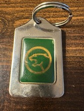 Vintage Jaguar car logo keychain green enamel panther design.  24K Finish.