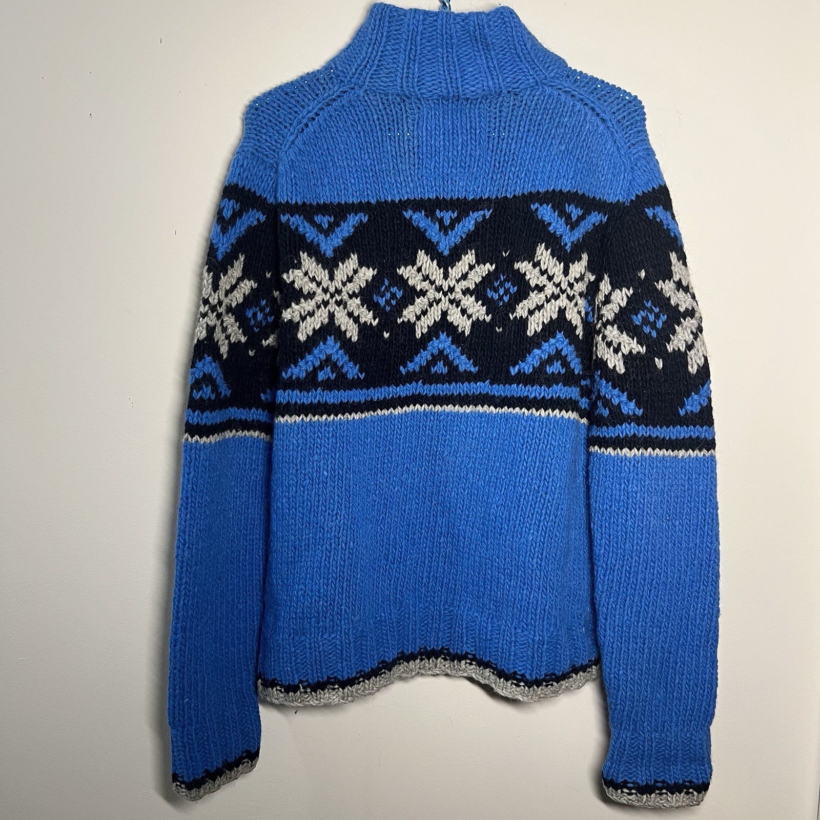 VTG American Eagle Outfitters Large Full Zip Jacket Nordic Blue Alpaca Wool image 10