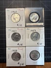 6x USA Washington Silver Quarters 1960 1964 1957 1959 1958  Incl Some Proofs