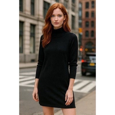 Esmara by Heidi Ulum Sweater Dress Womens Small Black Mock Neck Knit Stretch