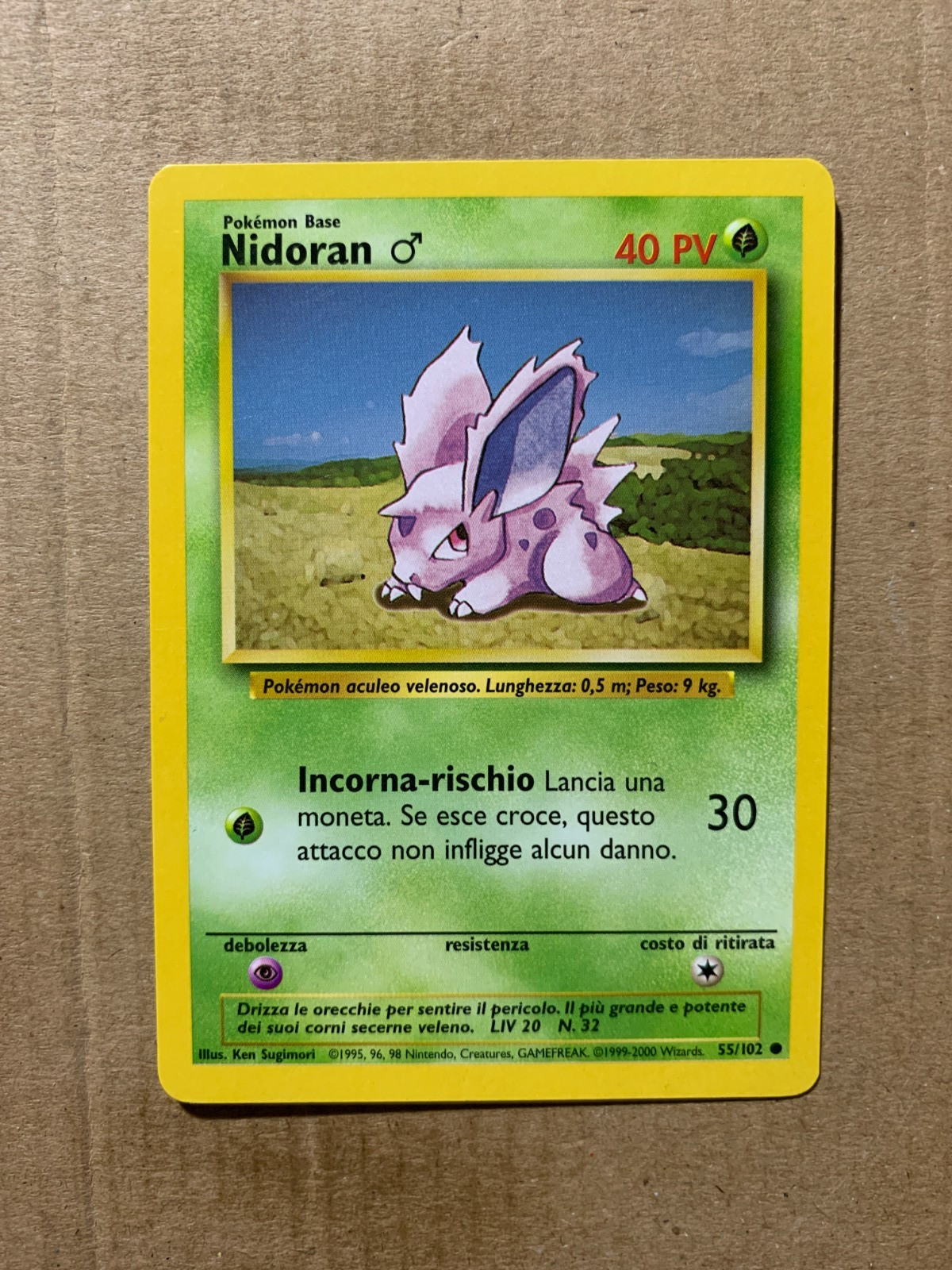 ITALIAN Nidoran 55/102 Base Set - Common Pokemon Card - NM/Mint