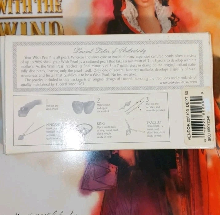 Collar Colgante Corazón Lucoral Ostra Cultivada Kit Perla Deseo Años 90 De Colección Foto 3 de 4