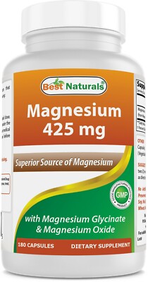 Best Naturals Magensium Glycinate 425 mg 180 Veggie Capsules 