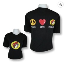 Buc-ee's youth medium unisex black Peace, Love, Buc-ee's Tshirt