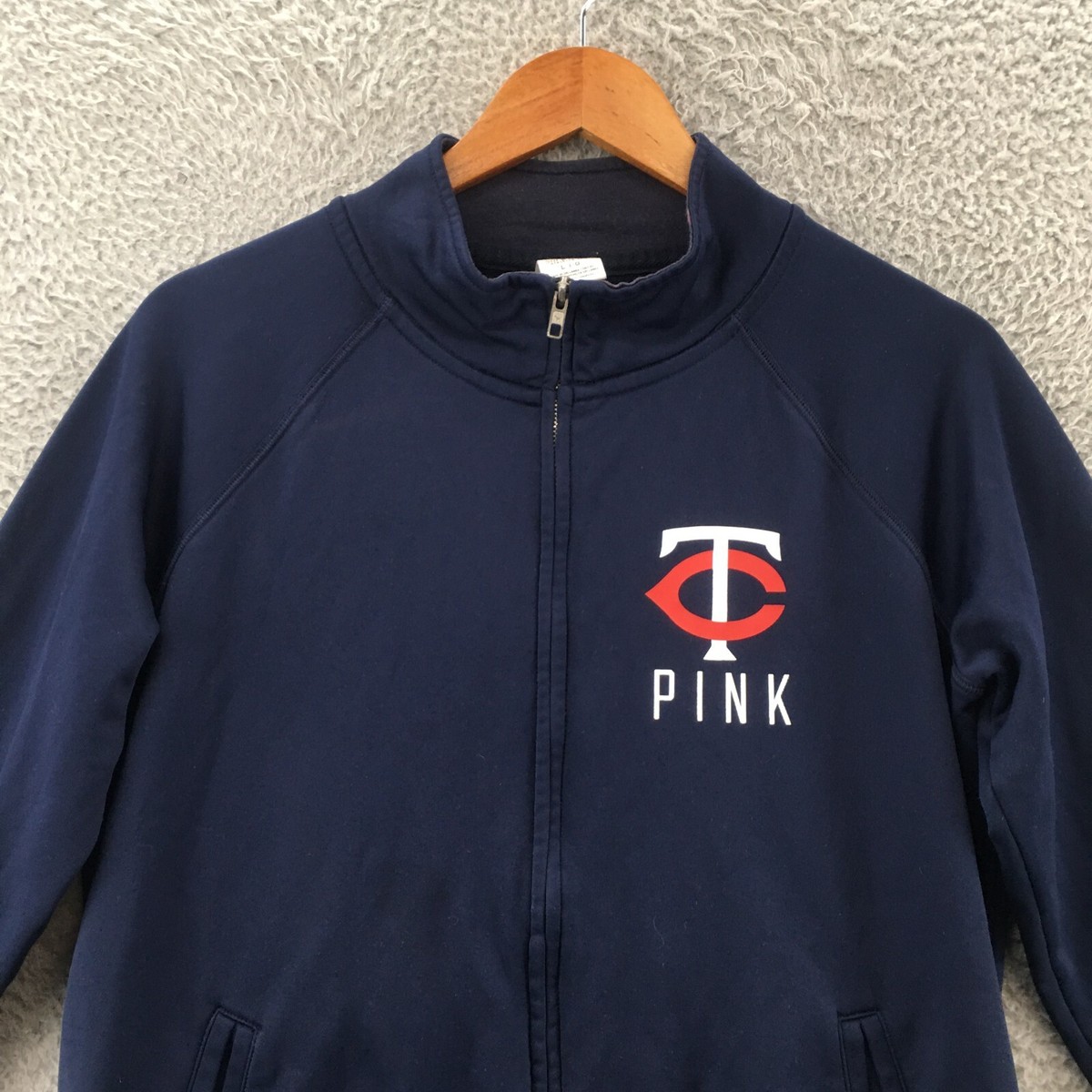 Pink Victoria Secret Twins Long Sleeve Jacket Womens L Blue Full