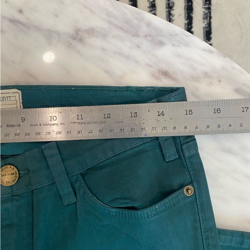 "Jeans skinny Current Elliott verde scuro cera bassa taglia 27 cucitura 30"" - Foto 3 di 8