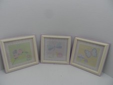 KidsLine Gossamer Wings pastel butterfly, snail, ladybug 3 wall pictures 12x12
