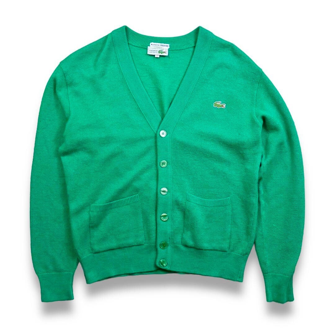 90's LACOSTE Acryl cardigan 古着 ラコステ 90's LACOSTE アクリルカーディガン 