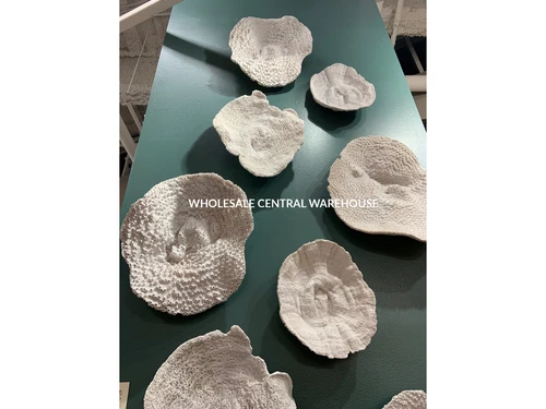 FOUR XXL COASTAL BEACH FAUX SEA CORAL WALL MOUNT DECOR  AGED WHITE 20170 - Picture 2 of 3