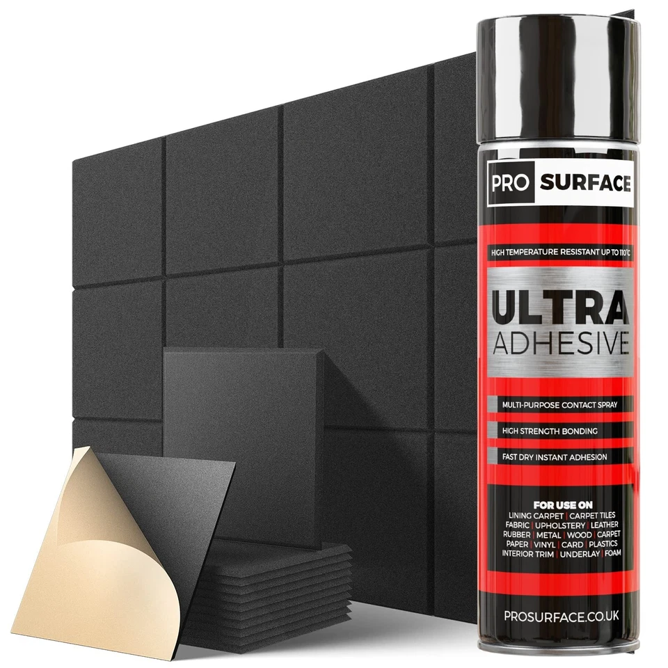 PROSURFACE Acoustic Panel Adhesive ? Strong High-Temp Spray Glue for Soundproofing 500ml
