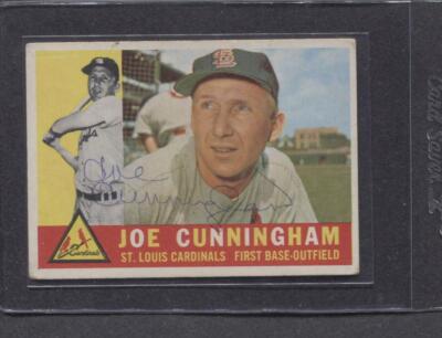1960 Topps #40 Joe Cunningham Signed Card (Cardinals)   (Flat Rate Ship)