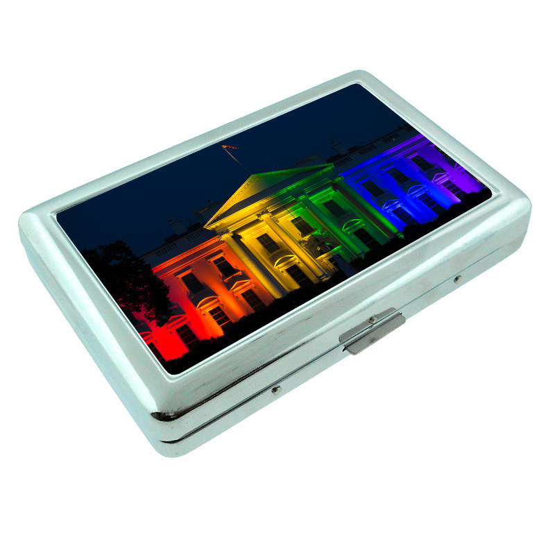 house of cards cigarette box The Lovers Tarot Card Double-Sided Case with Lighter, ID Holder, and Wallet D-111 : Health & Household Rainbow White House Em1 Silver