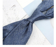 New Classic Solid Blue JACQUARD WOVEN 100 Silk Men's Necktie Tie