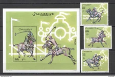 SS1405 2001 SOMALIA POLO HORSES #920-922+BL85 MICHEL 29 EURO MNH
