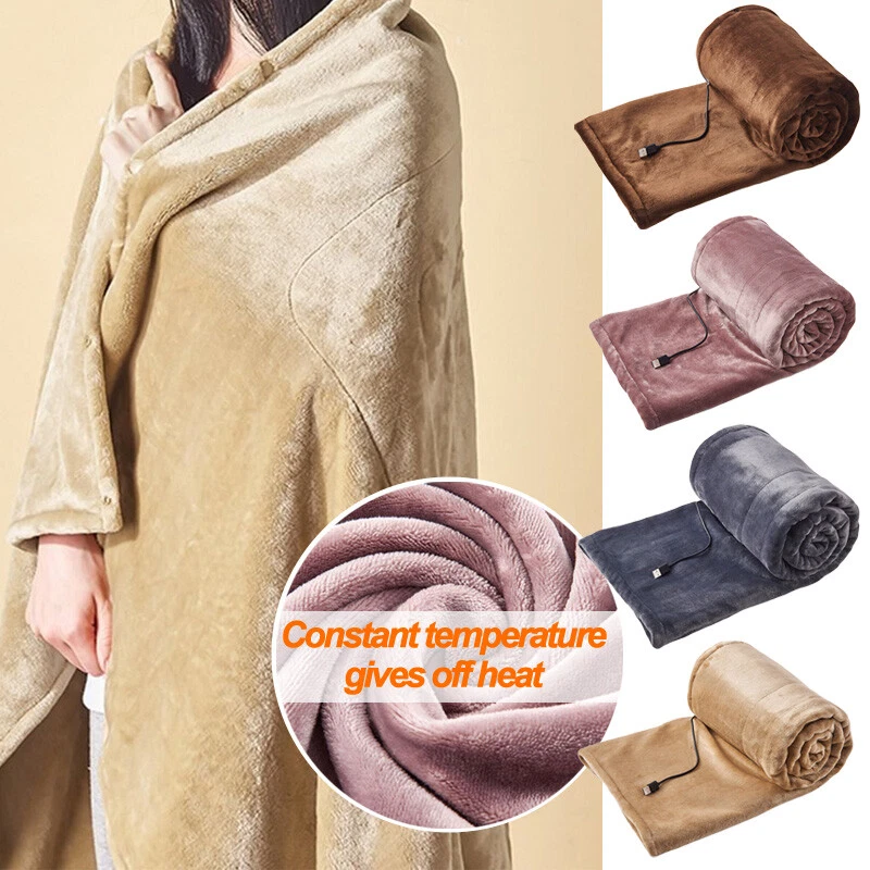 USB Electric Heated Shawl Throw Over Blanket Fleece Washable UK Warm Mattress - Image 4 of 4