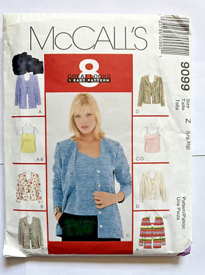 McCalls 9099  Cardigan and Camisoles Misses L- XL Sewing Pattern UNCUT