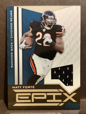 2010 Panini Epix MATT FORTE Epix Threads Game Worn Jersey #13 Chicago Bears
