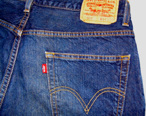 Men's Levi's 559 Relaxed Straight Leg Blue Denim Jeans Size 34x30 - Picture 3 of 7