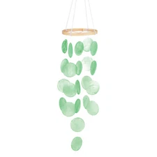 Shell Wind Chime for Outside, Hanging Sea Glass Shell Wind Chime [Green]